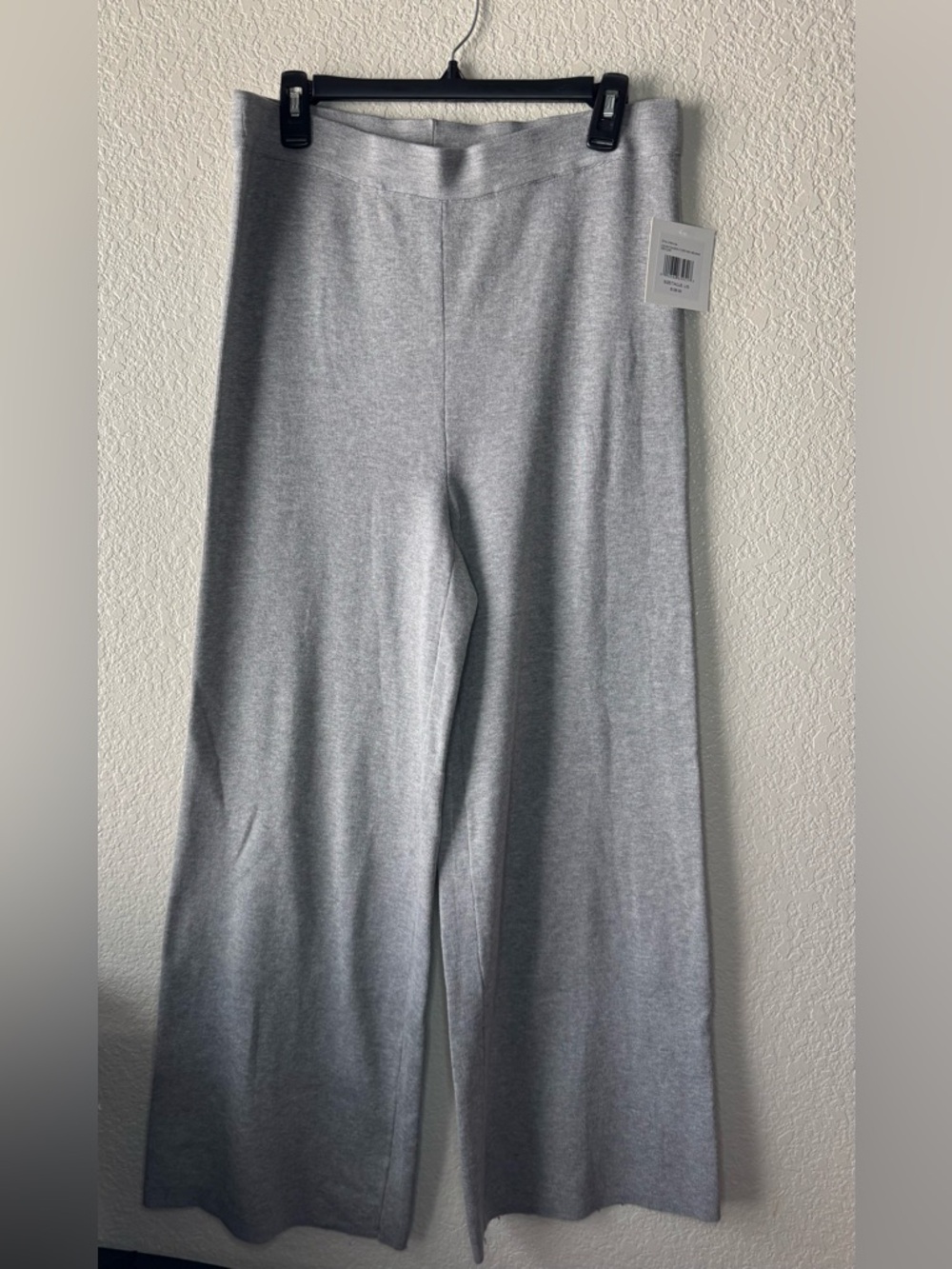 Ellen Tracy Gray Pull On Knit Pants Wide Leg Stretch NWT Size Large